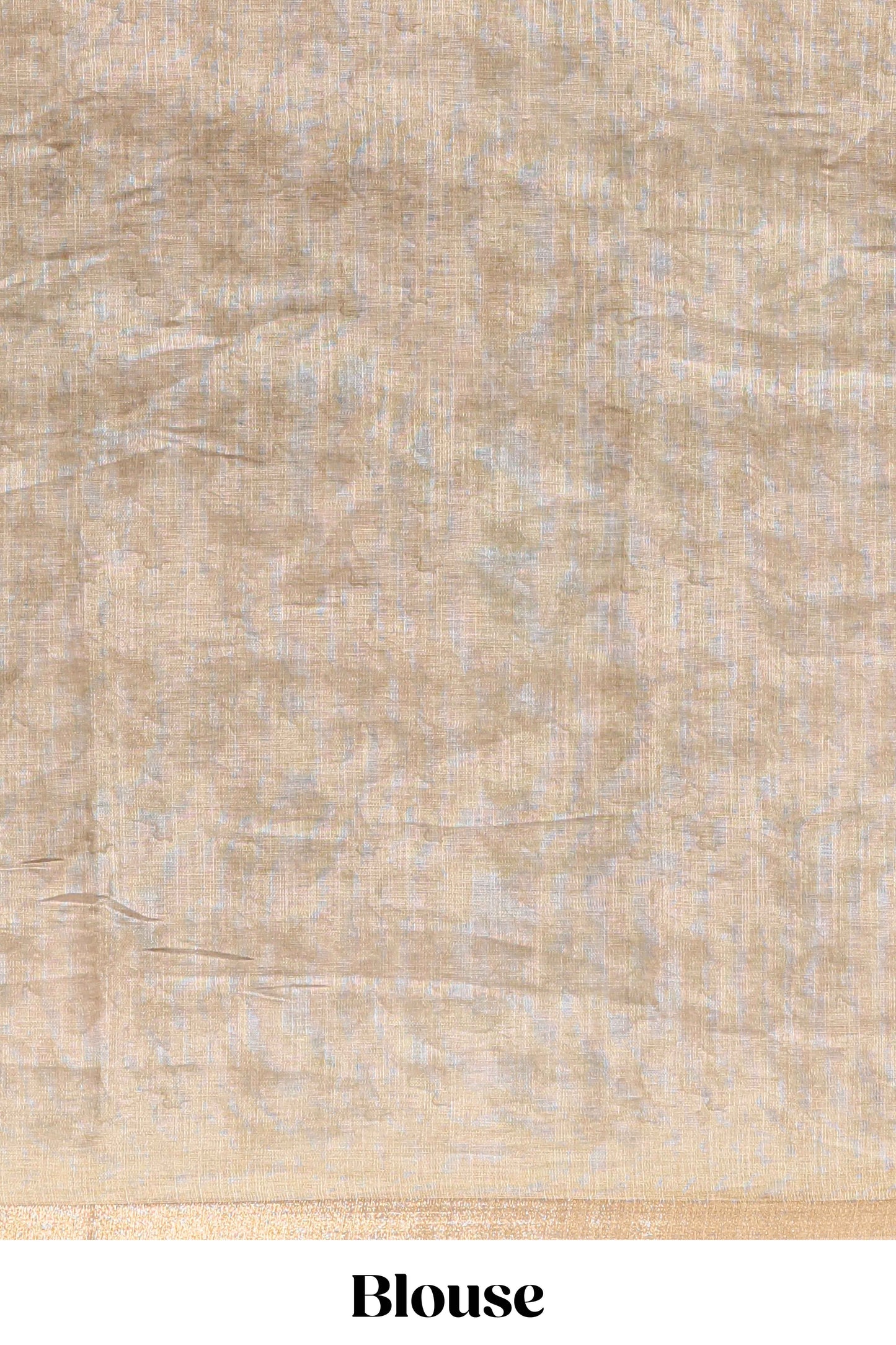 Beige floral design linen cotton saree with self zari border and matching blouse
