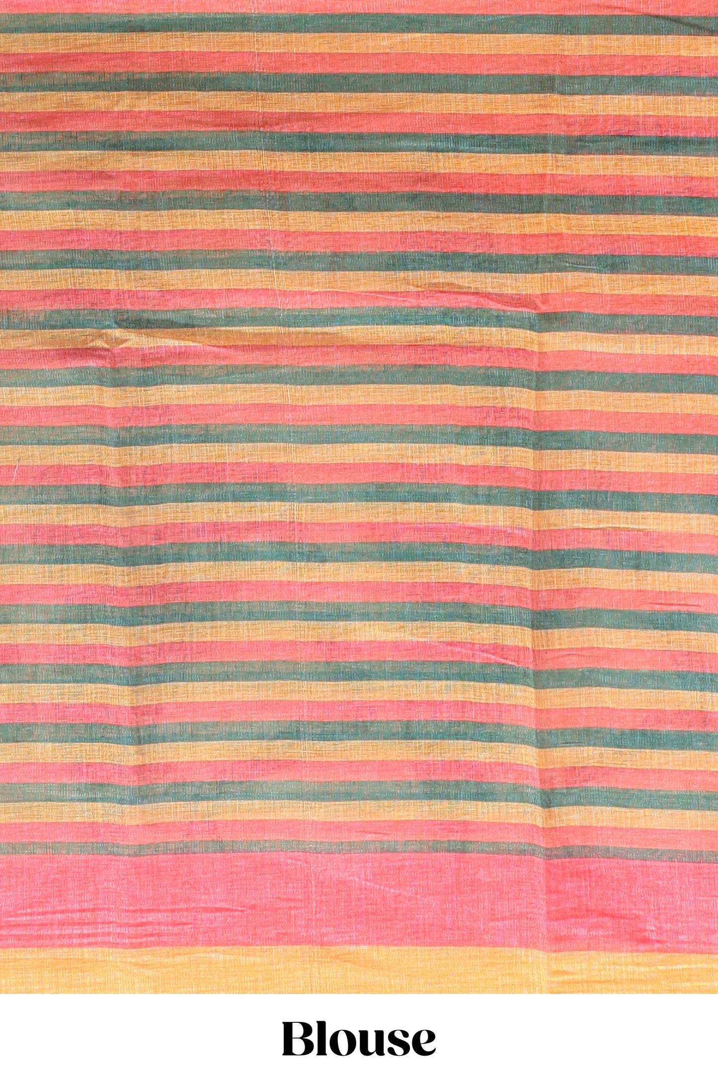 Beige artistic traditional tribal print linen cotton saree with contrast border and multi color blouse
