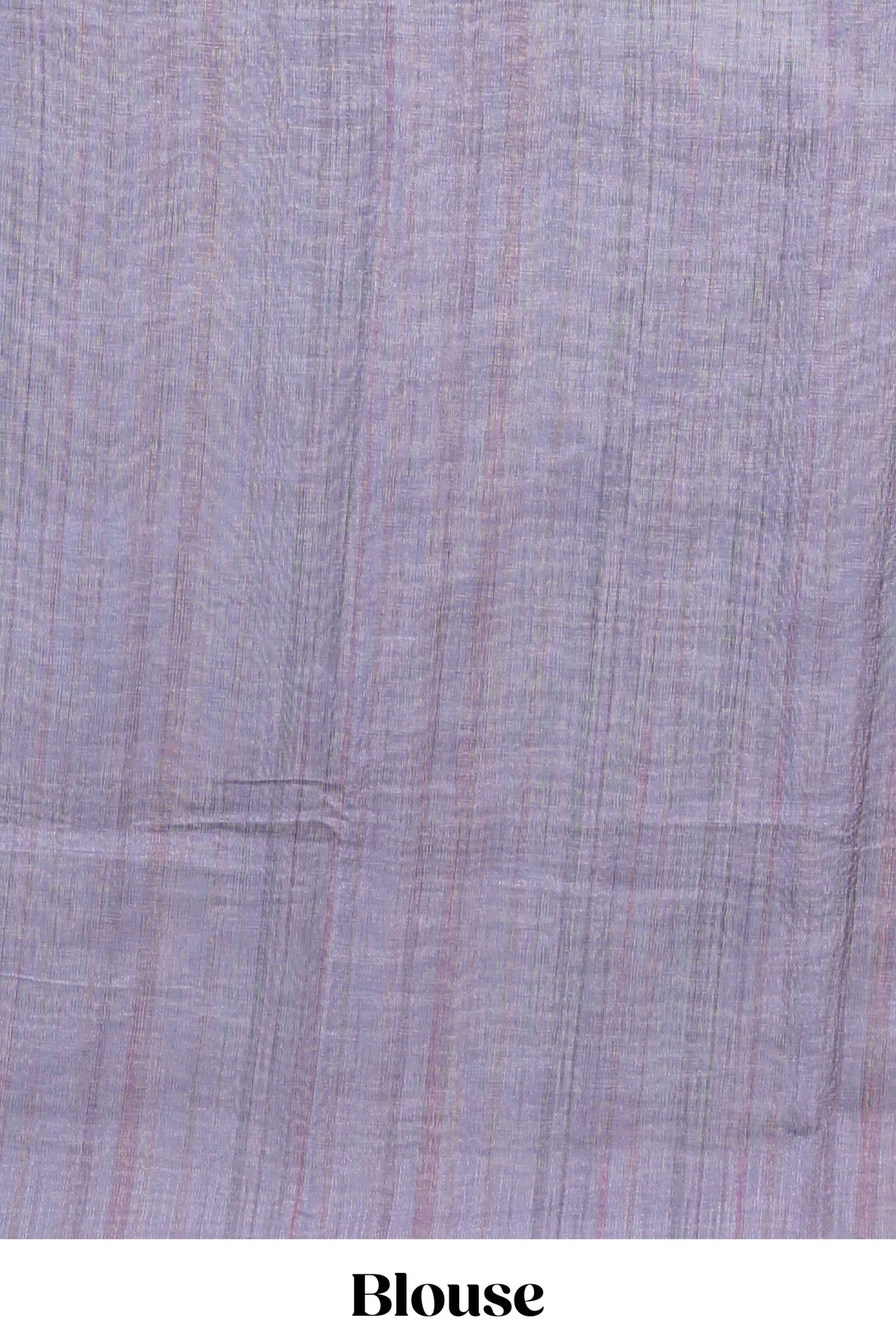 Cream ikkat style linen cotton saree with self zari border and contrast blouse
