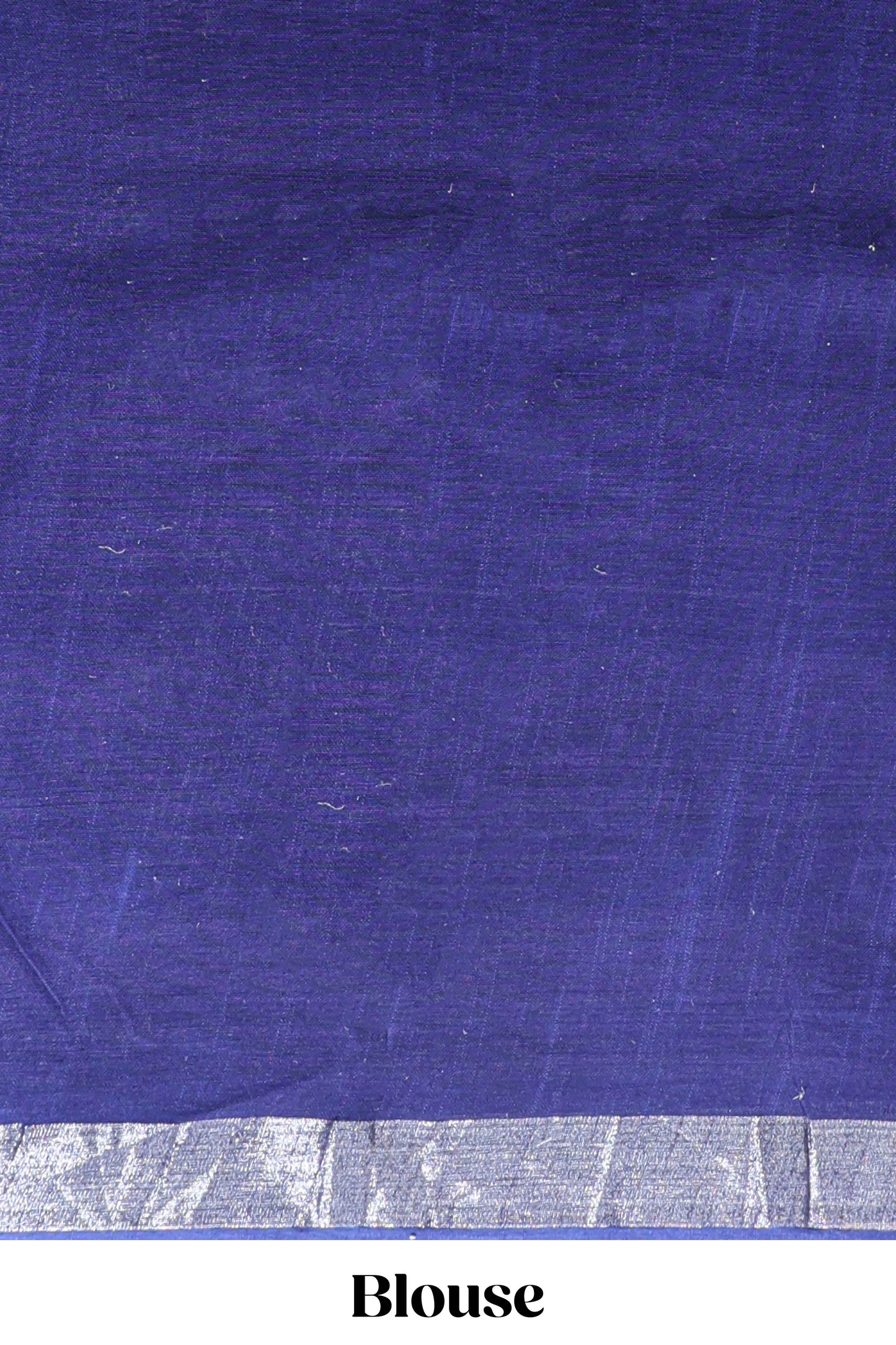 Blue floral design linen cotton saree with self zari border and matching plain blouse