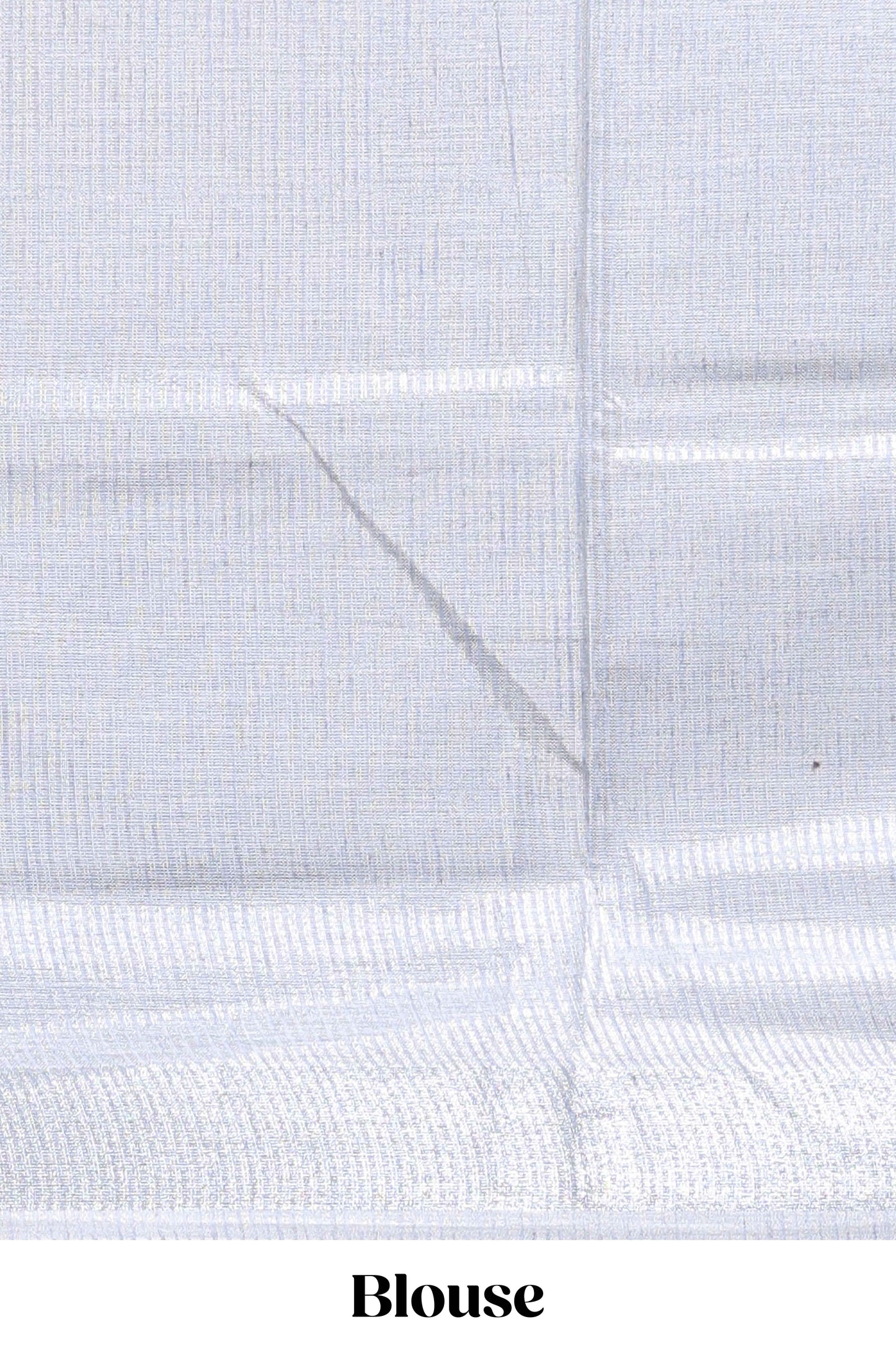 Blue abstract line scribble design linen cotton saree with self zari border and matching plain blouse