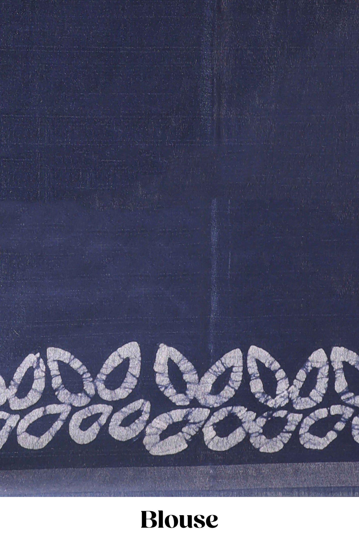 Dark blue floral design linen cotton saree with self zari border and matching blouse
