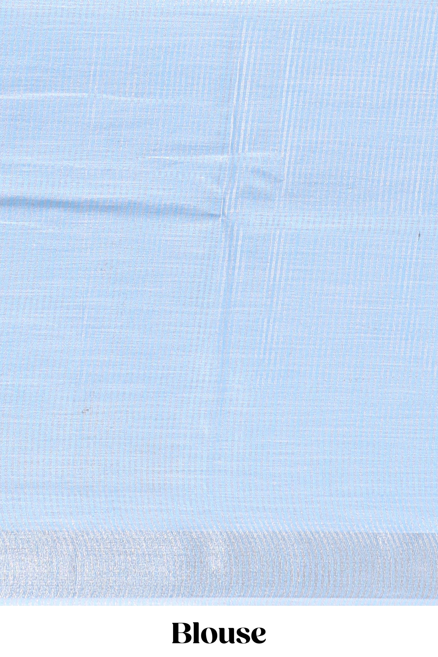Blue embroidery floral design linen cotton saree with self zari border and matching blouse