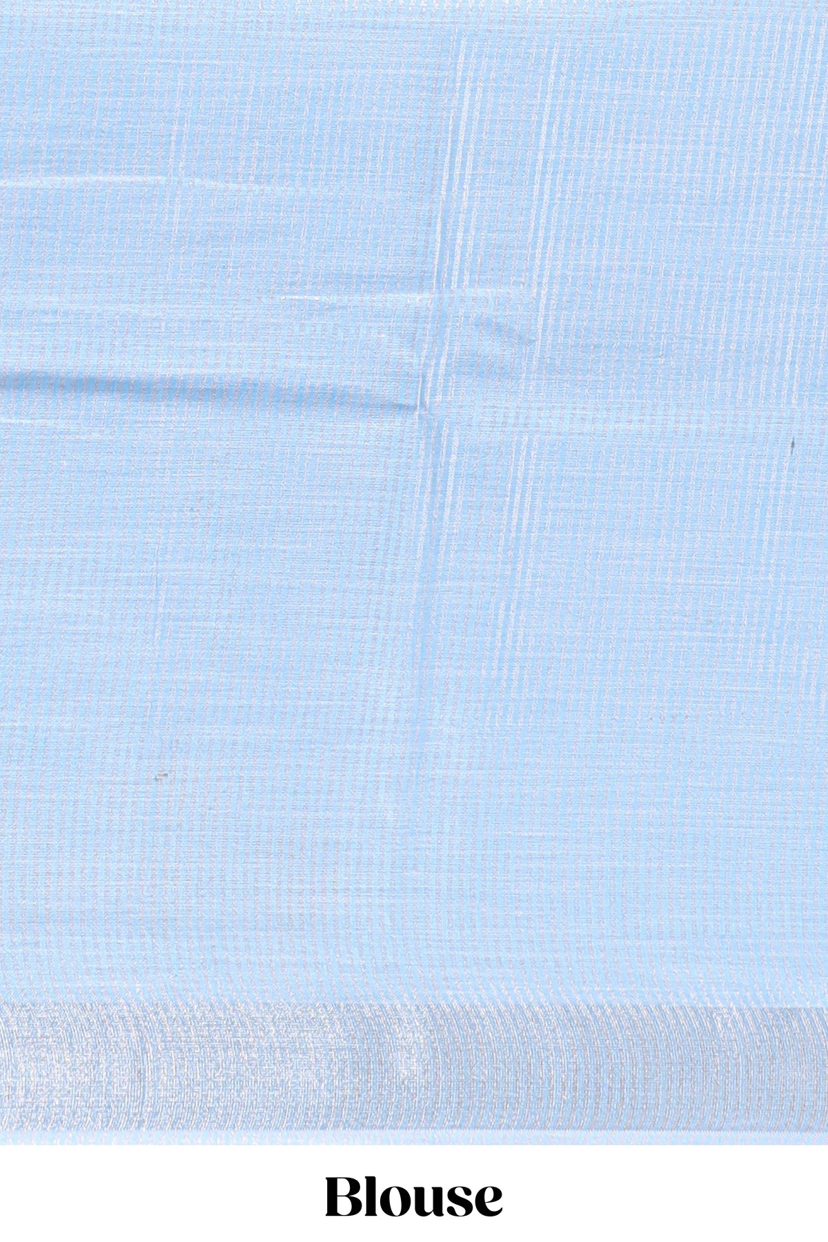 Blue embroidery floral design linen cotton saree with self zari border and matching blouse
