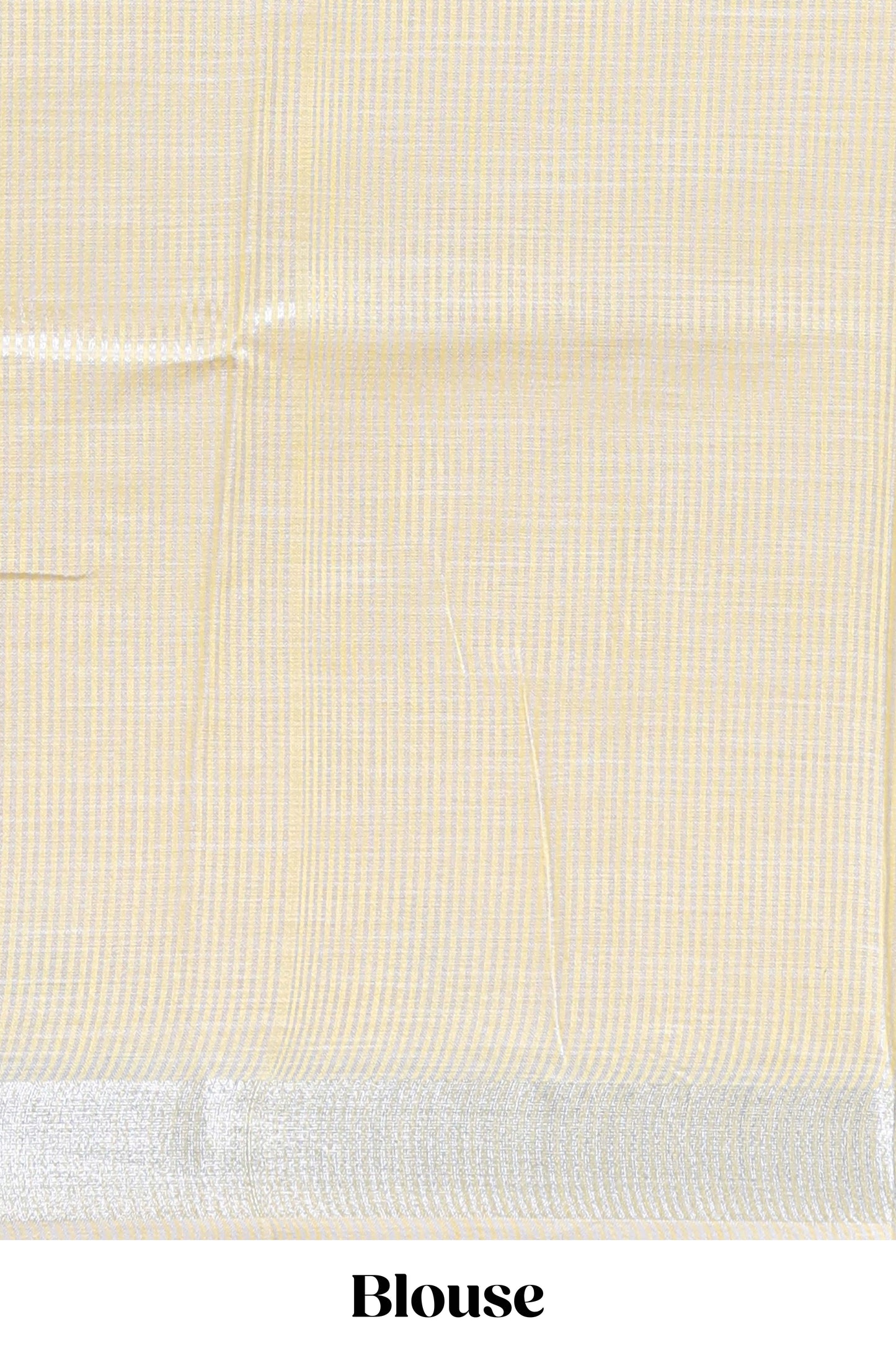 Yellow embroidery floral design linen cotton saree with self zari border and matching blouse