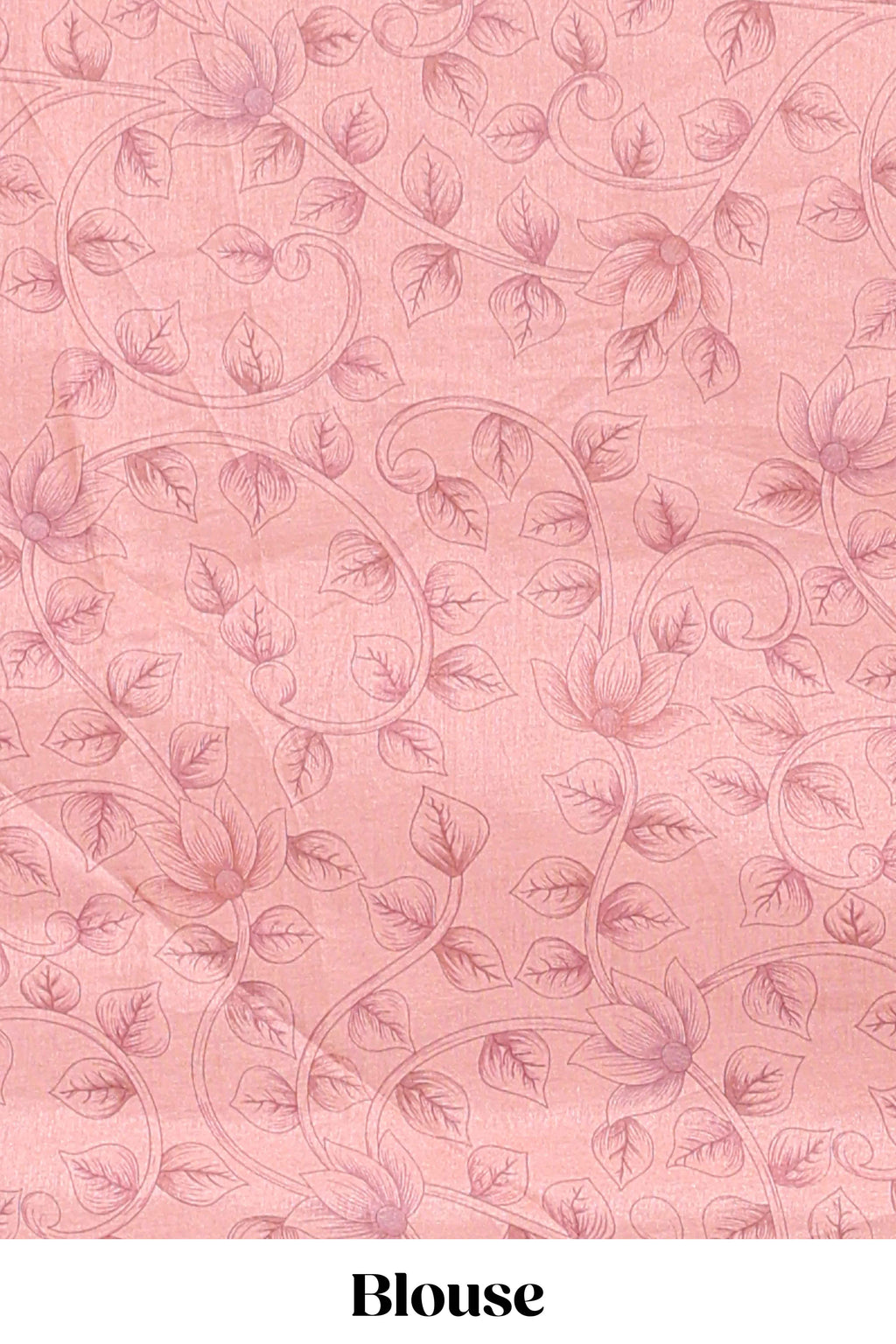 Cream floral design linen cotton saree with self zari border and contrast printed blouse