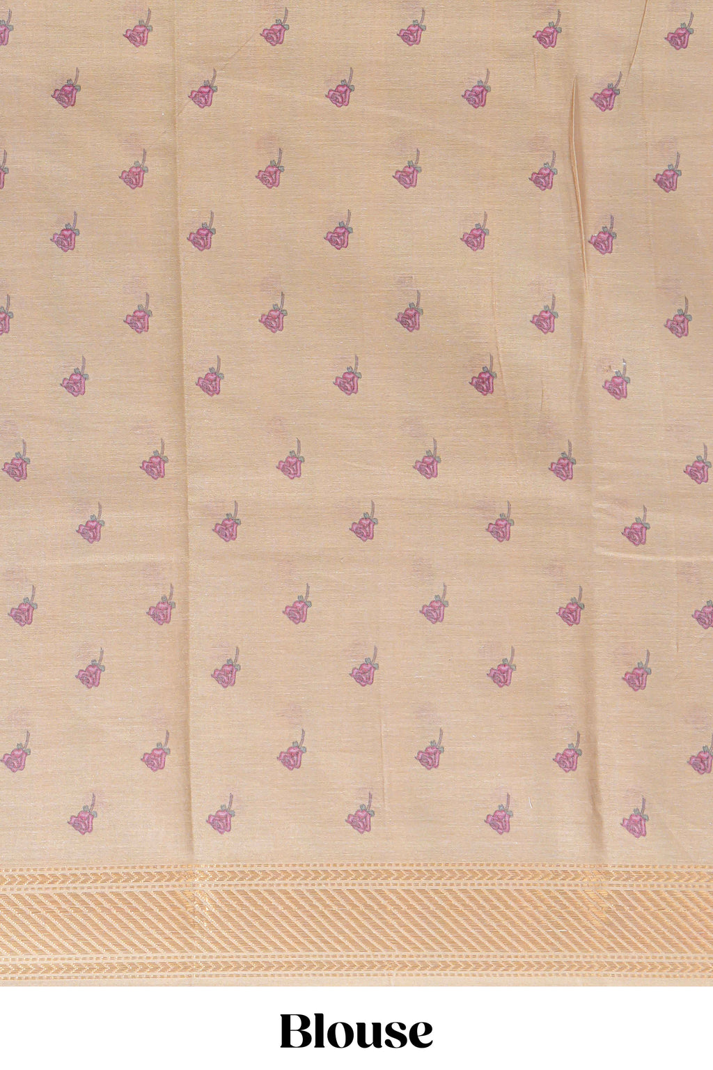Ivory with yellow linen cotton saree with multicolour  floral vine print with a contrast border and printed pallu along with printed blouse