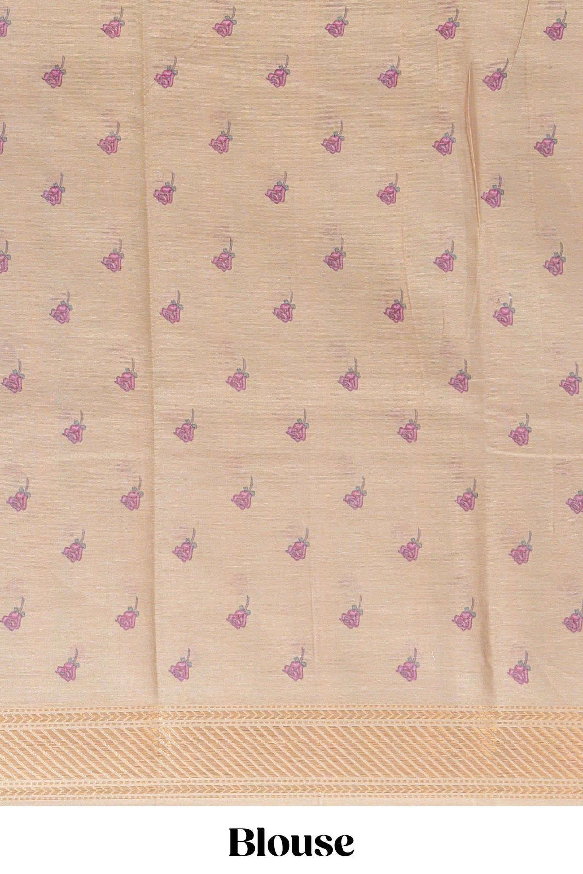 Ivory with yellow linen cotton saree with multicolour  floral vine print with a contrast border and printed pallu along with printed blouse