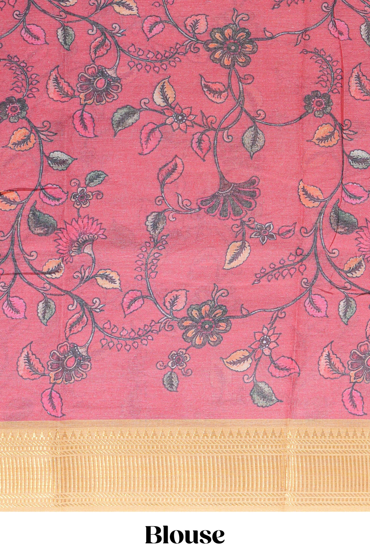 Mustard yellow linen saree white polka dot pattern all over the body and self zari border with printed pallu along with printed blouse