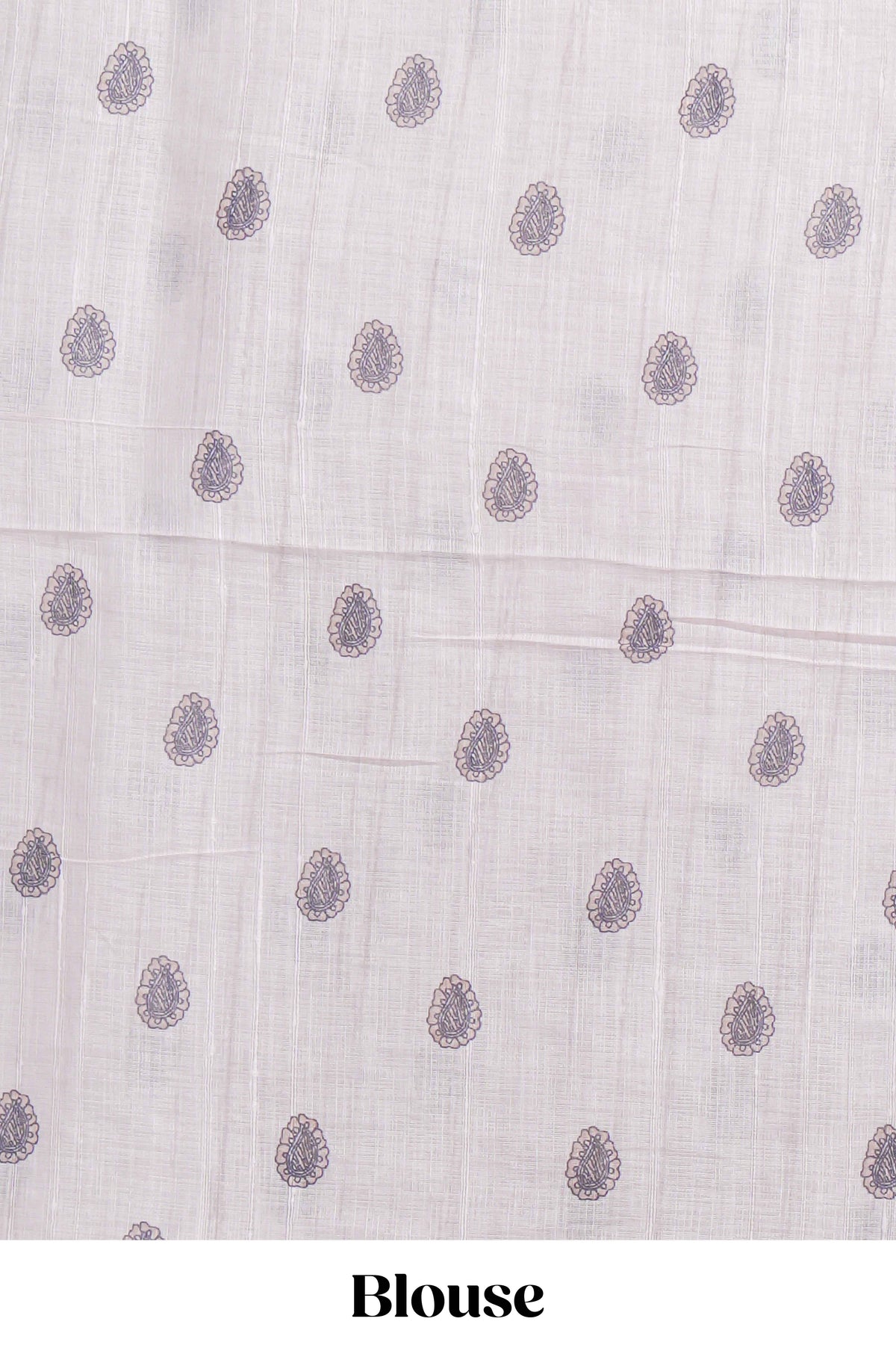 Lavender color linen saree with floral and geometric prints multicolour floral border and  printed pallu with tassels with a contrast blouse piece