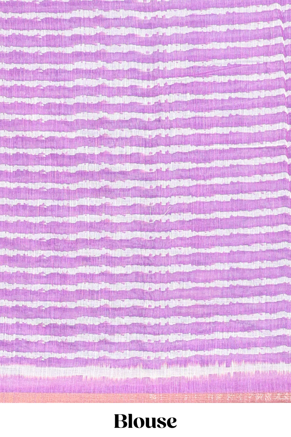Blue geometric butta design linen cotton saree with contrast border and chevron design pallu