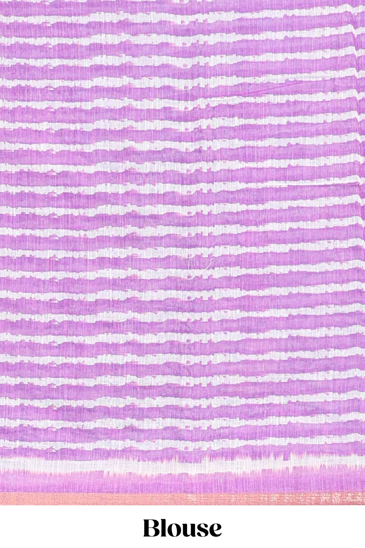 Blue geometric butta design linen cotton saree with contrast border and chevron design pallu