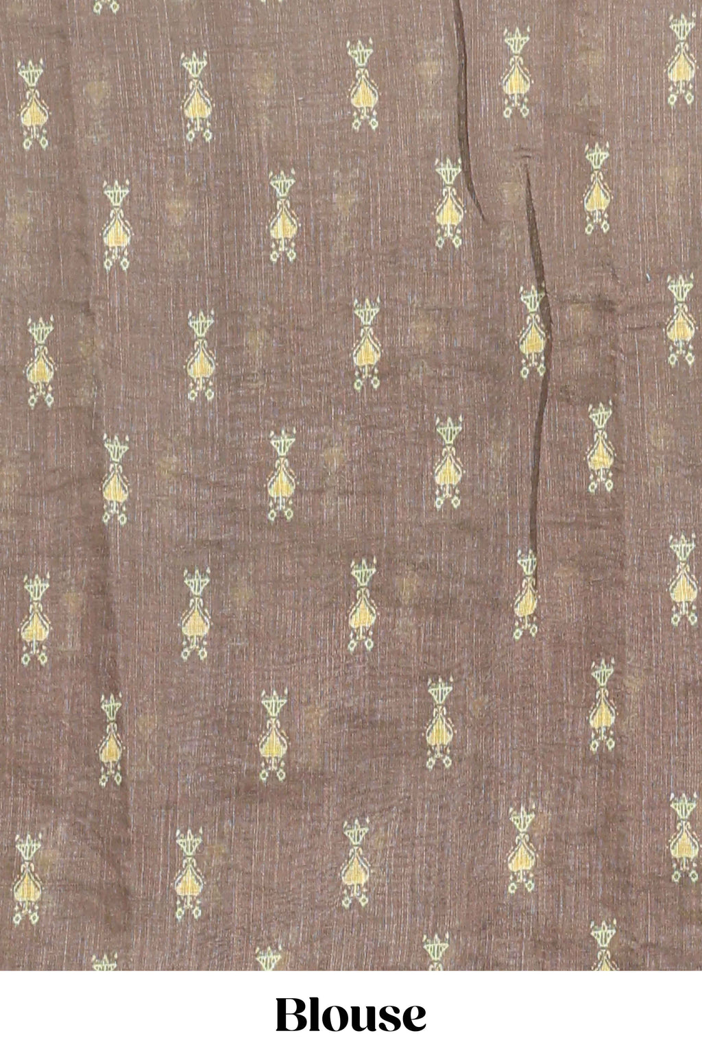 Green geometric ikkat design linen cotton saree with contrast zari border and printed blouse