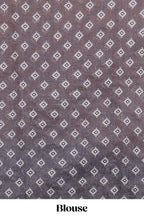 Violet crack design linen cotton saree with contrast zari border and printed blouse