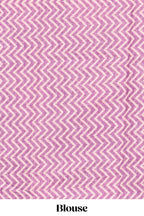 Purple round butta design linen cotton saree with self zari border and chevron printed blouse