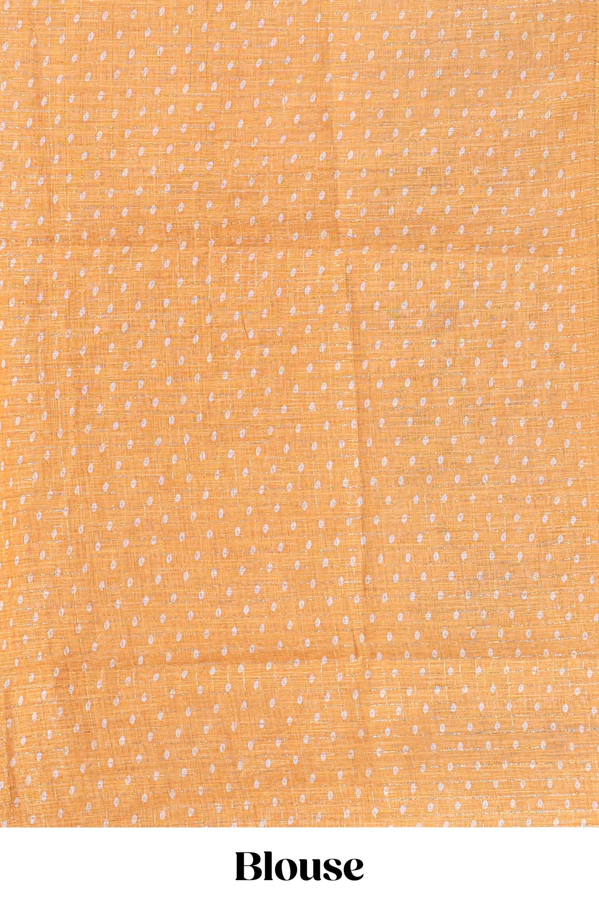 Mustard yellow checked motifs bottom floral & birds design linen cotton saree with self zari border and matching checked blouse