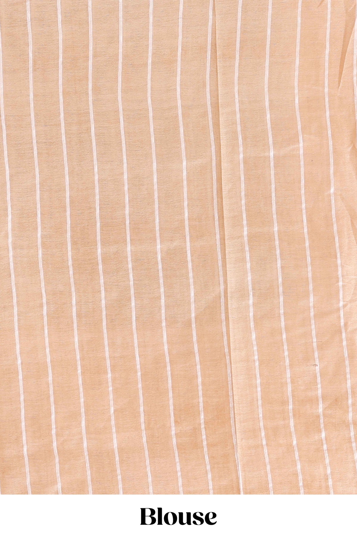 Magenta checked linen cotton saree with contrast border and striped blouse