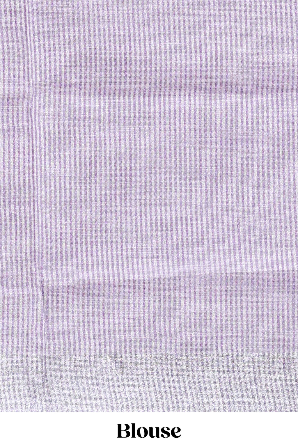 Lavender unique motifs design linen cotton saree with self border and striped blouse
