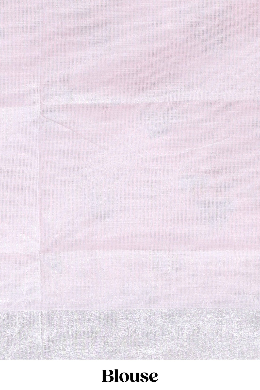 Light pink traditional home theme design linen cotton saree with contrast border and matching blouse