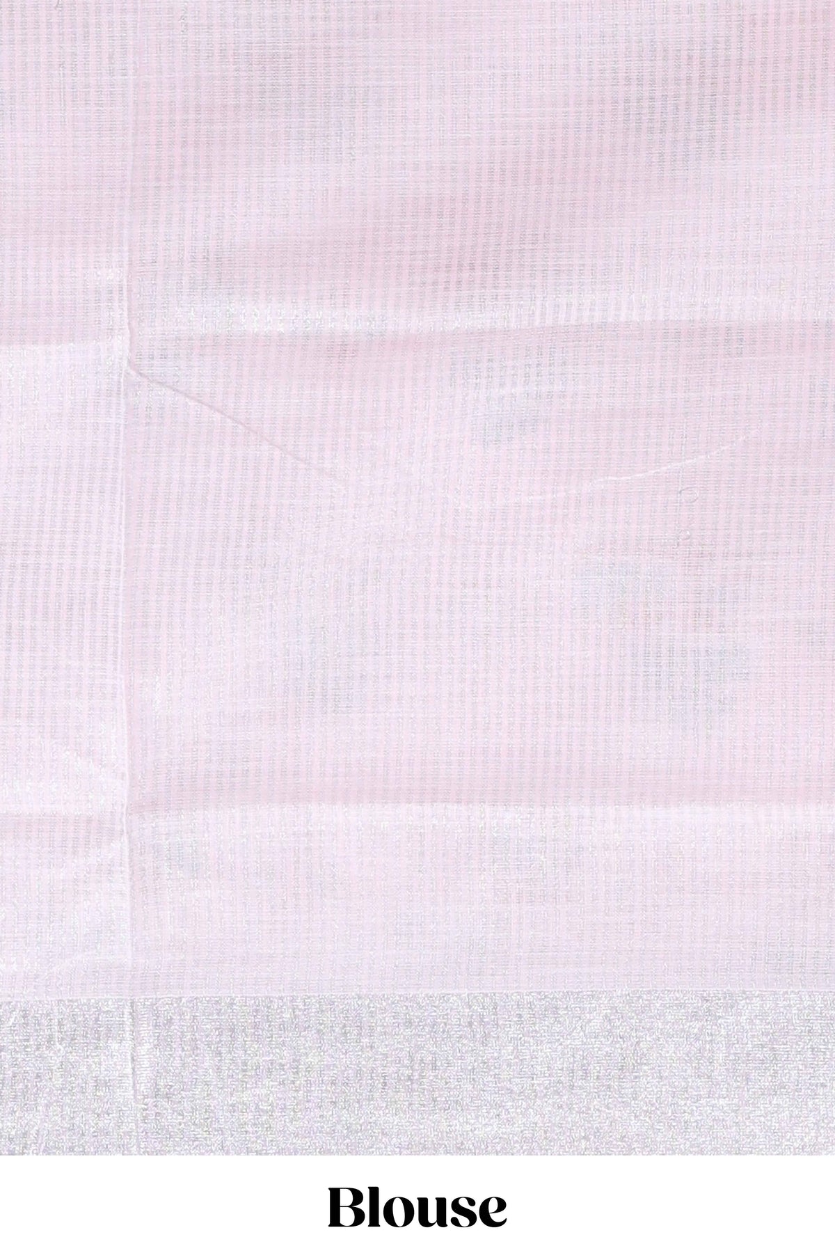 Light pink traditional home theme design linen cotton saree with contrast border and matching blouse