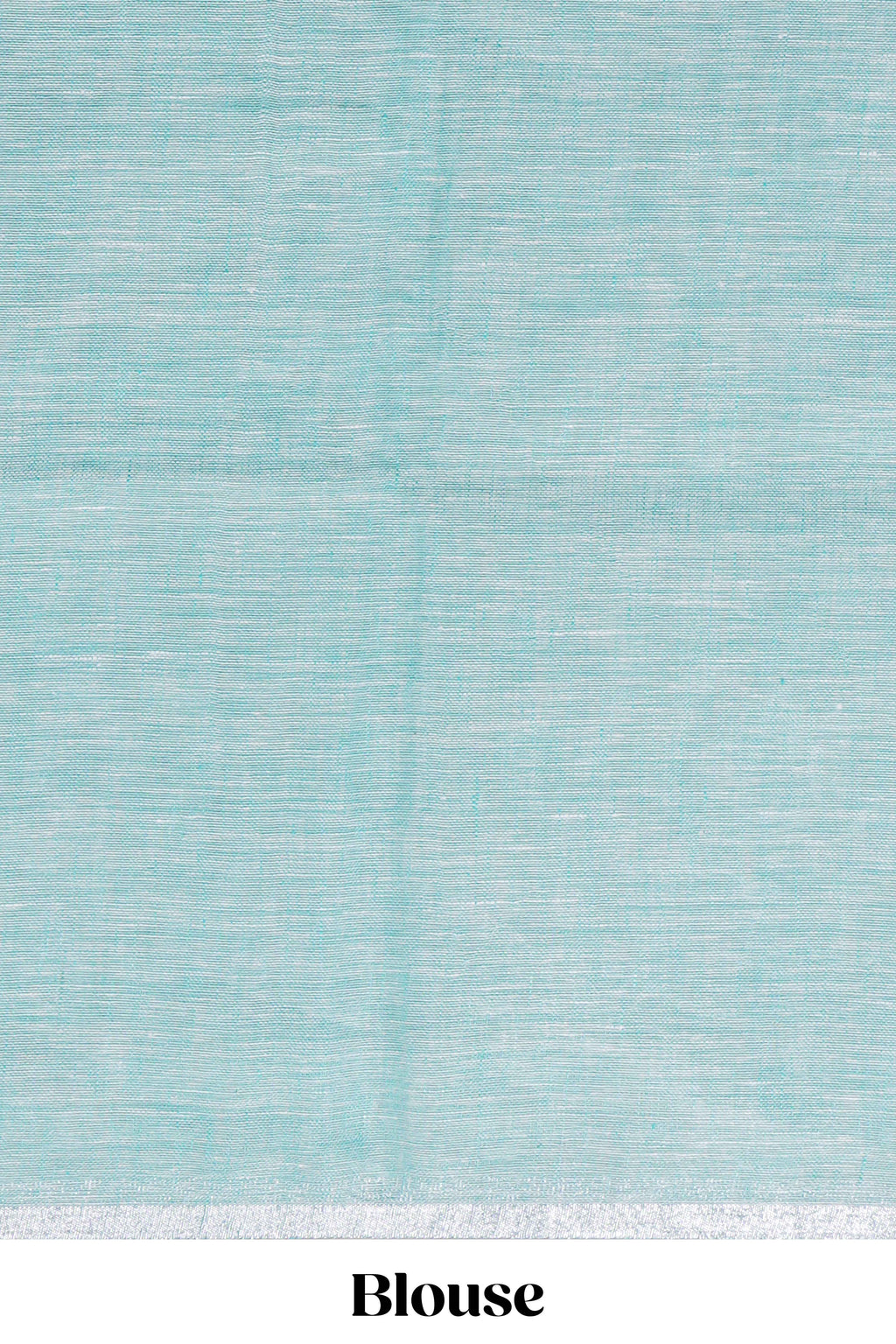 Light Blue unique motifs design linen cotton saree with self border and matching plain blouse