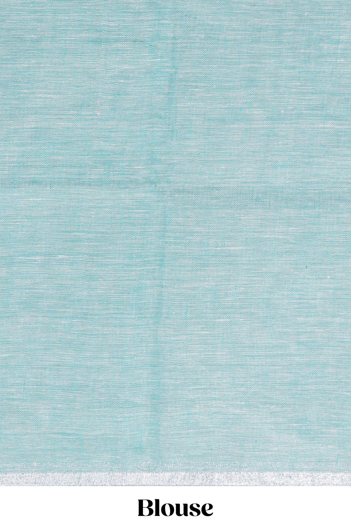 Light Blue unique motifs design linen cotton saree with self border and matching plain blouse