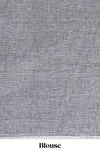 Grey Shade Linen Cotton Saree with Self Border and  Matching Plain Blouse
