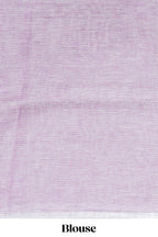Pink unique motifs design linen cotton saree with self border and plain blouse