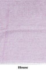 Pink unique motifs design linen cotton saree with self border and plain blouse