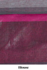 Multicolor Striped Linen Cotton Saree With Multicolor Pallu and Matching Blouse