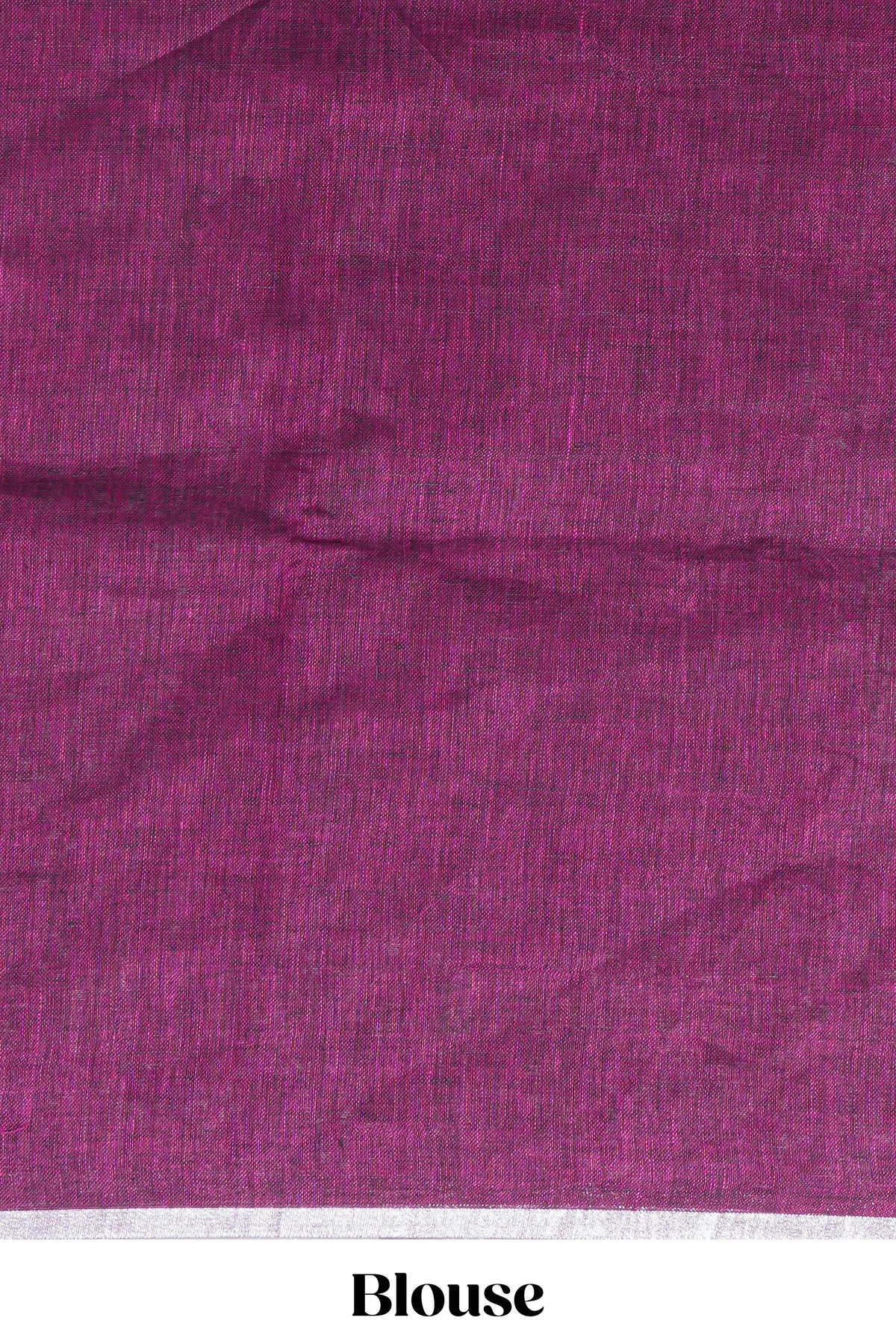 Wine Pink Striped Linen Cotton Saree with Self Border Contrast Pallu and Matching Plain Blouse