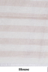 Light Purple Checked Linen Cotton Saree with Matching Pallu and Contrast Blouse