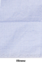 Lavender shade Plain  Linen Cotton saree With Matching border and Striped Blouse