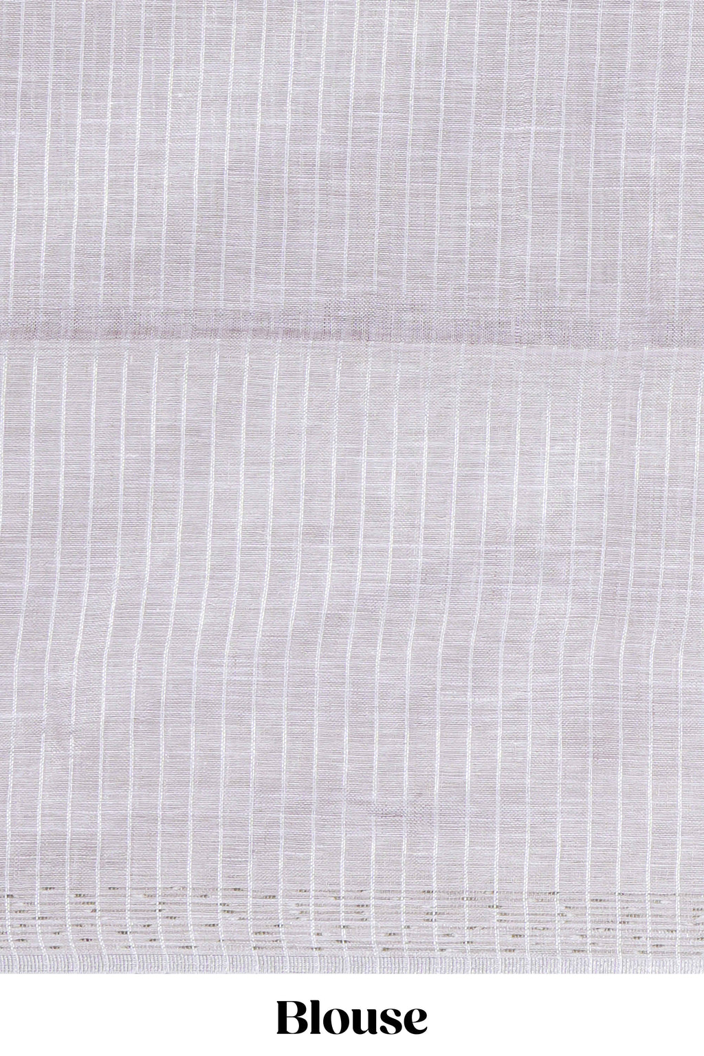 Grey shade Plain  Linen Cotton saree With Matching border and Striped Blouse