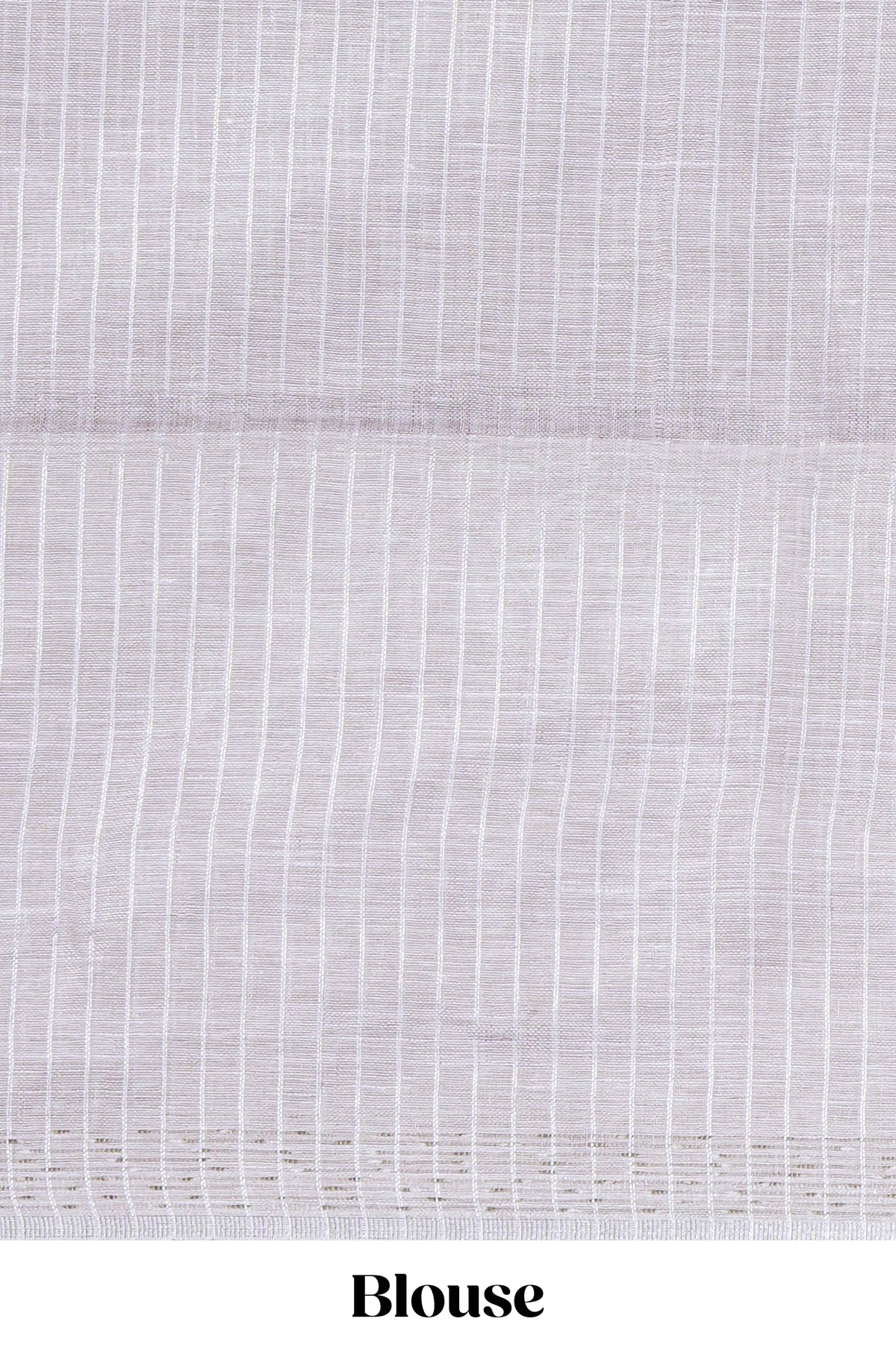 Grey shade Plain  Linen Cotton saree With Matching border and Striped Blouse