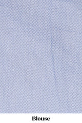 Indigo blue linen saree tiny motifs and sequin with scalloped border and matching blouse