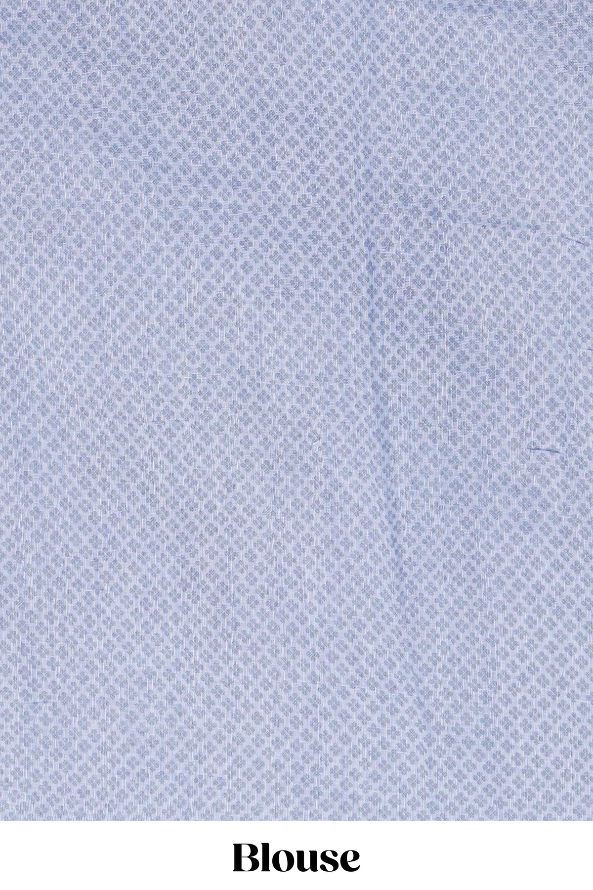Indigo blue linen saree tiny motifs and sequin with scalloped border and matching blouse