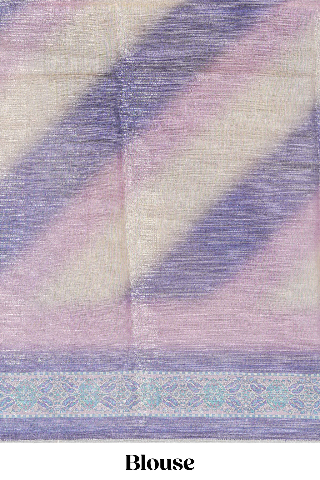 Beige colour linen cotton saree with geometric design body and contrast border with geometric pallu along with matching blouse