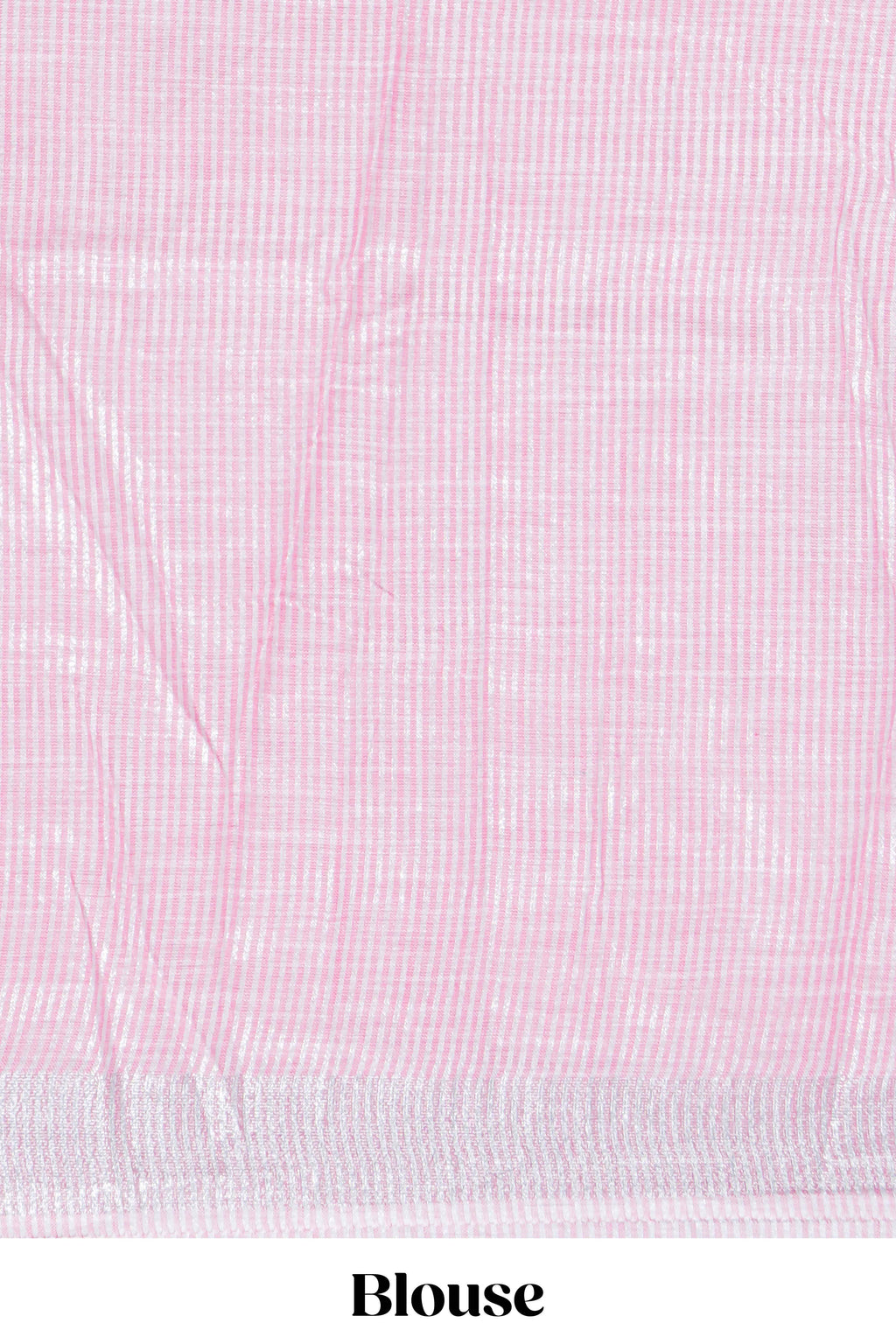 Pink butta designed linen cotton saree with self border and matching blouse