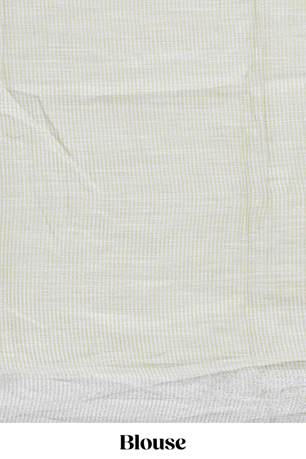 Pastel green floral designed linen cotton saree with self border and matching blouse