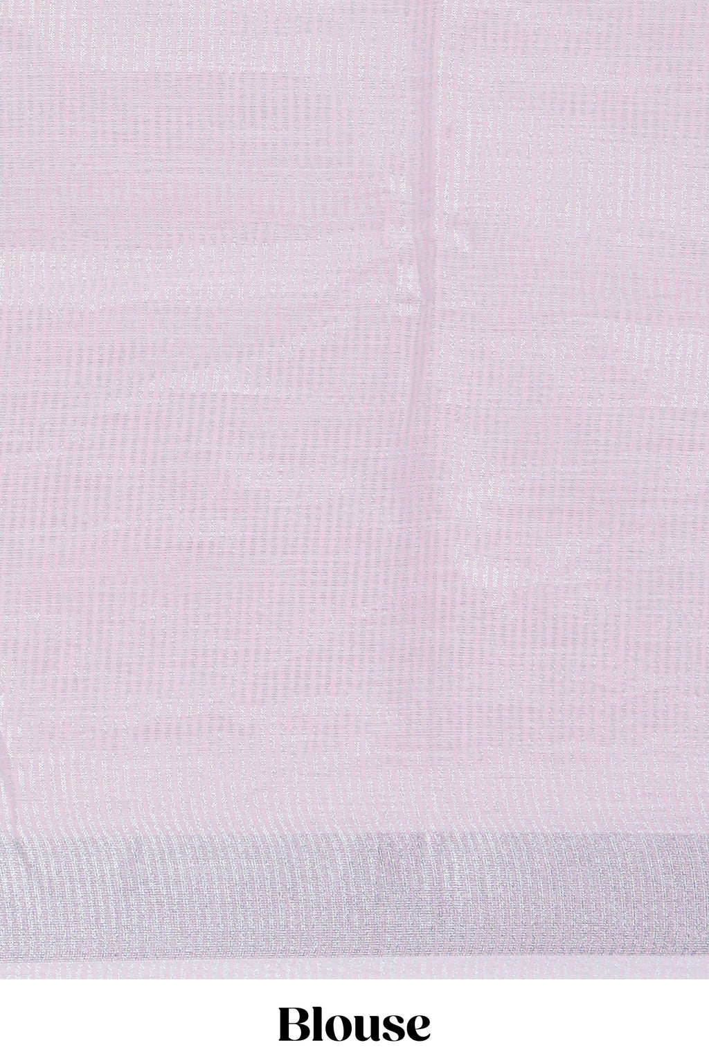 Light pink floral designed linen cotton saree with self border and matching blouse