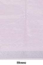 Light pink floral designed linen cotton saree with self border and matching blouse