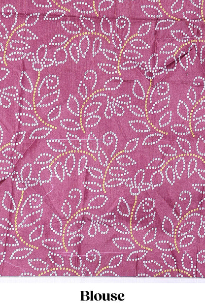 Maroon dola silk bhandani elephant and floral printed lehenga with contrast blouse and dhavani