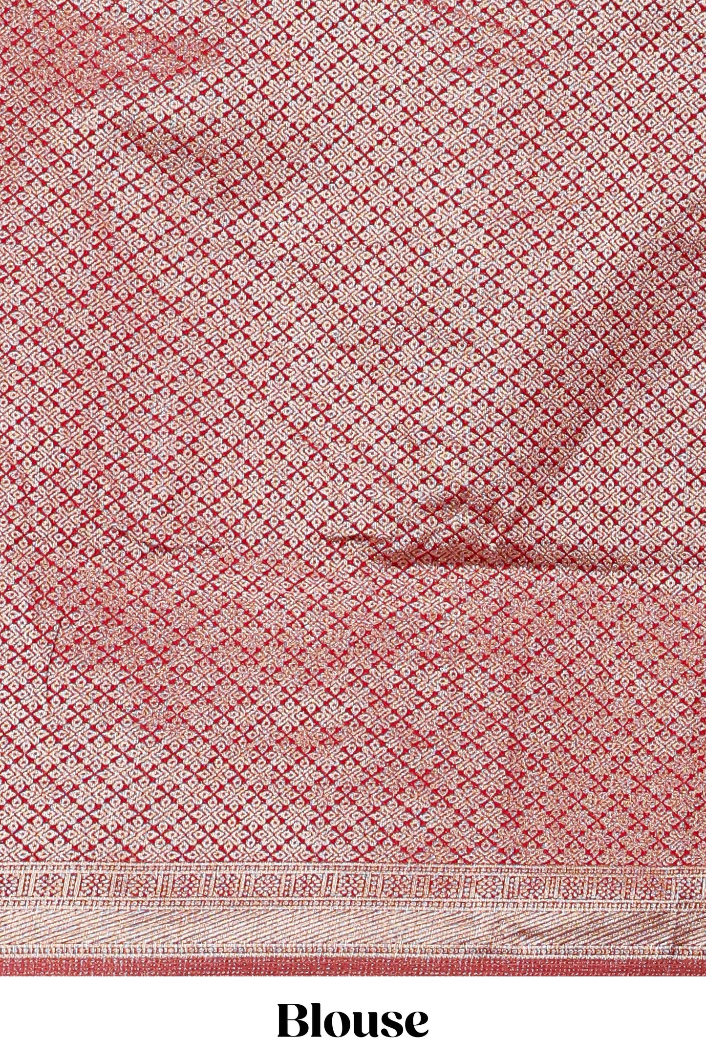 Orange kota cotton lehenga featuring a textured body with zari butta, finished with a contrast border and matching dhavani