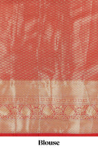 Lavender jacquard floral design half saree with contrast zari border and dhavani