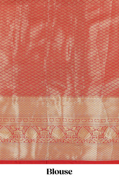 Lavender jacquard floral design half saree with contrast zari border and dhavani