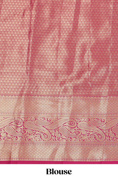 Mustard jacquard floral zari design half saree with contrast zari border and dhavani