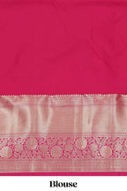 Green jacquard birds and floral zari design half saree with contrast zari border and dhavani