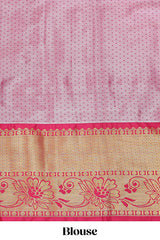 Turquoise blue jacquard floral vine zari design half saree with contrast zari border and dhavani