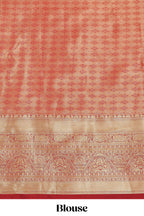 Green lavender jacquard floral zari design half saree with contrast zari border and dhavani